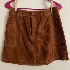 Love Riche high waisted camel corduroy midi skirt